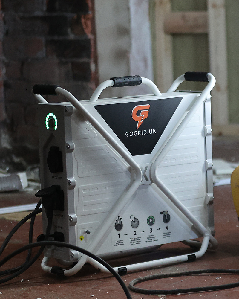 GoGrid PG3600 industrial power station on a construction site