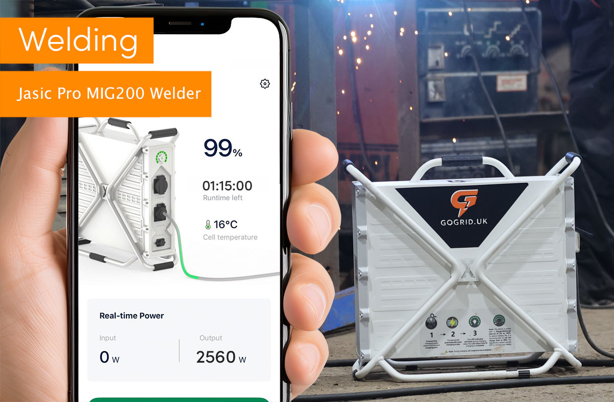GoGrid PG3600 powering welding equipment on site